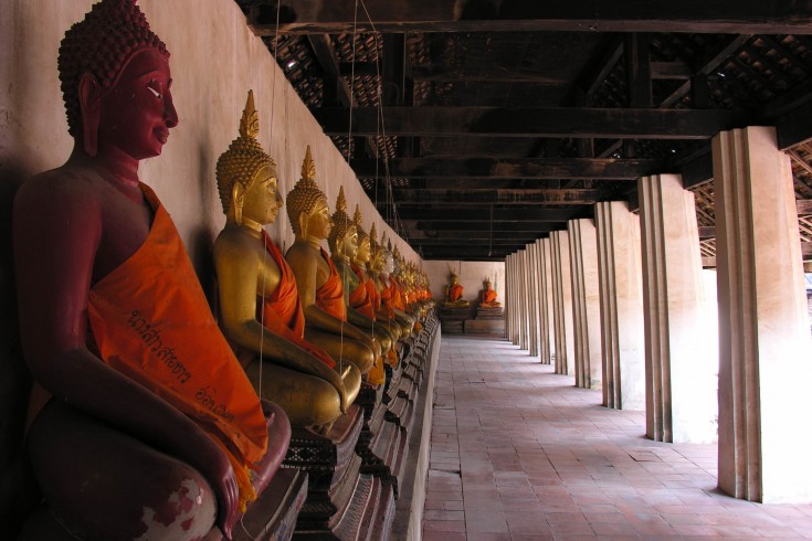 Seated Buddhas at a Wat in Ayutthaya. Photo by: David Luekens
