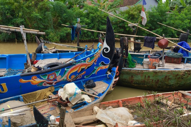 Traditional fishing boats at Jepara port. Photo by: Sally Arnold