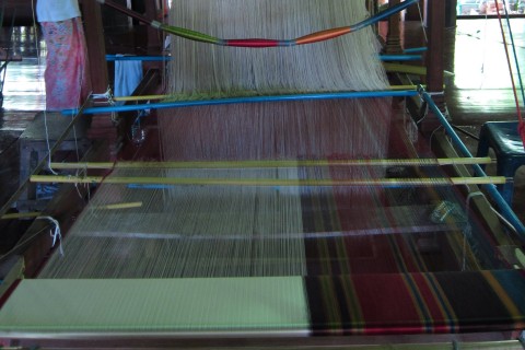 Coloured silk thread ready for weaving. Surin, Surin, Thailand Stock Photo  - Alamy